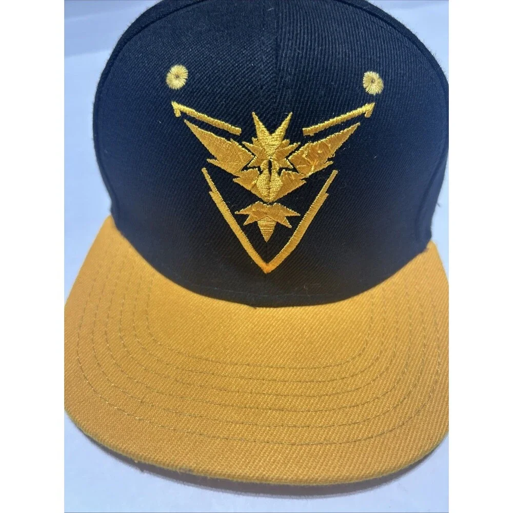 Pokemon Go Team Instinct Zapdos Snapback Hat Cap Black Yellow Embroidered